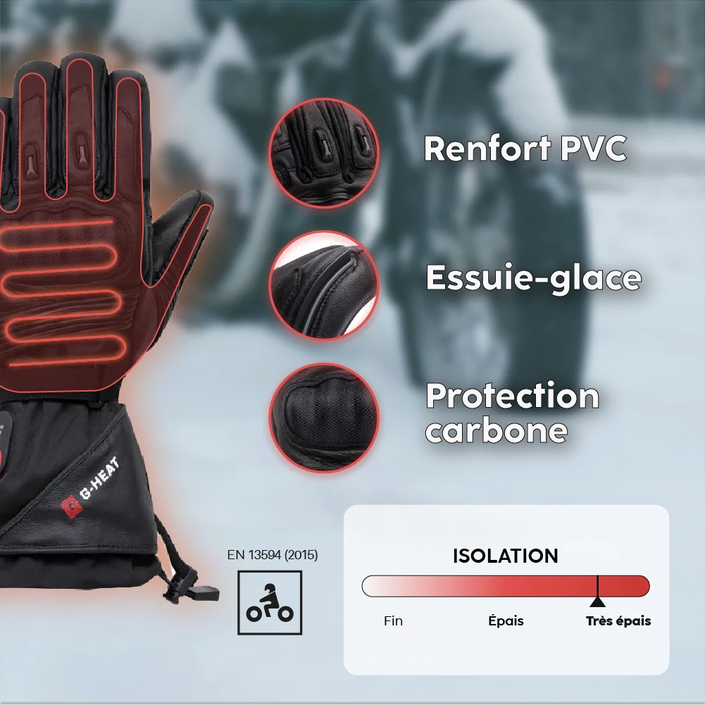 Gants moto chauffants ALLROADS + avec batterie