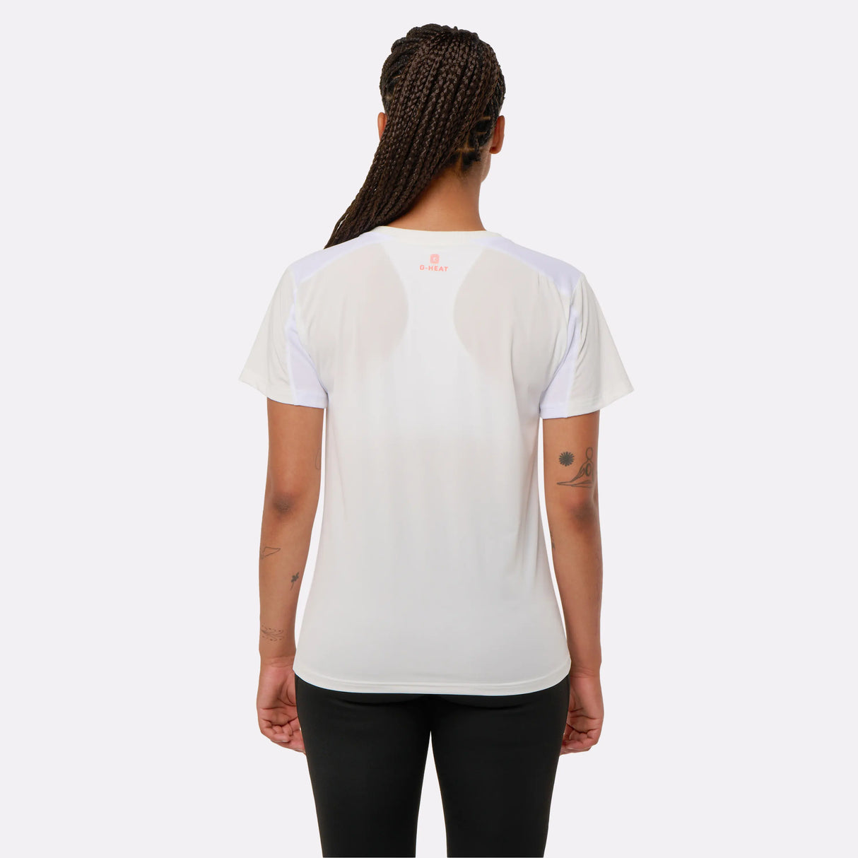 T-shirt rafraîchissant sport blanc pour femme de dos