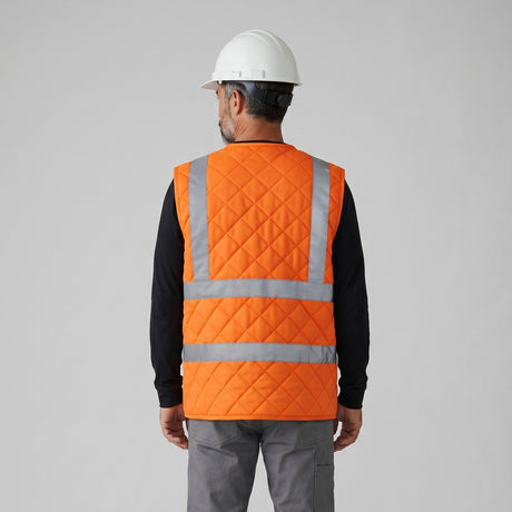 Gilet rafraîchissant haute visibilité orange de dos porté