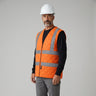 Gilet rafraîchissant haute visibilité orange de face porté