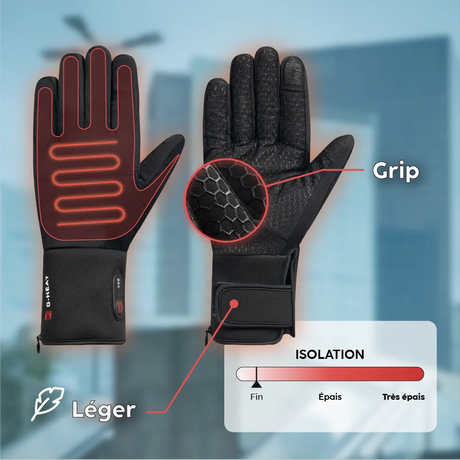 Gants chauffants fins avec batterie