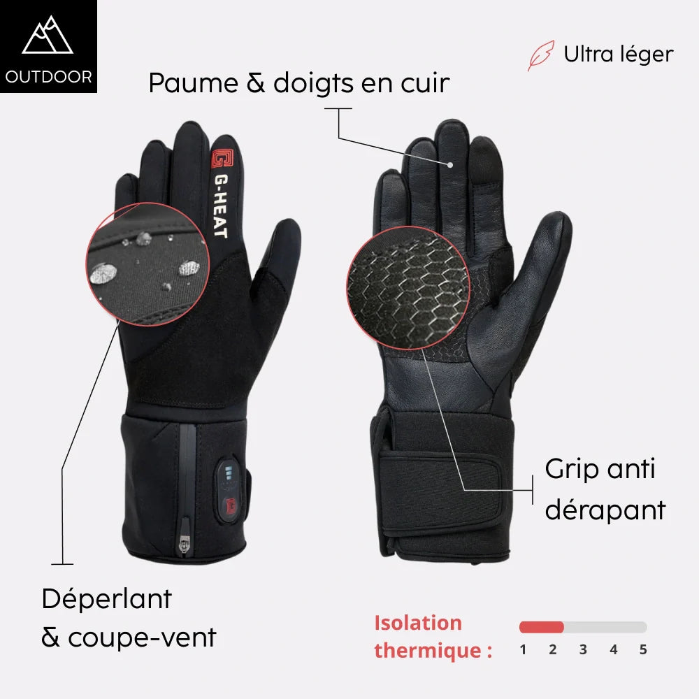 Gants chauffants Elite avec batterie