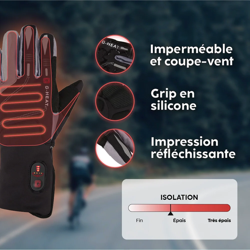 Gants vélo FLEX+ avec batterie