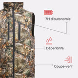 Gilet chauffant camouflage avec batterie