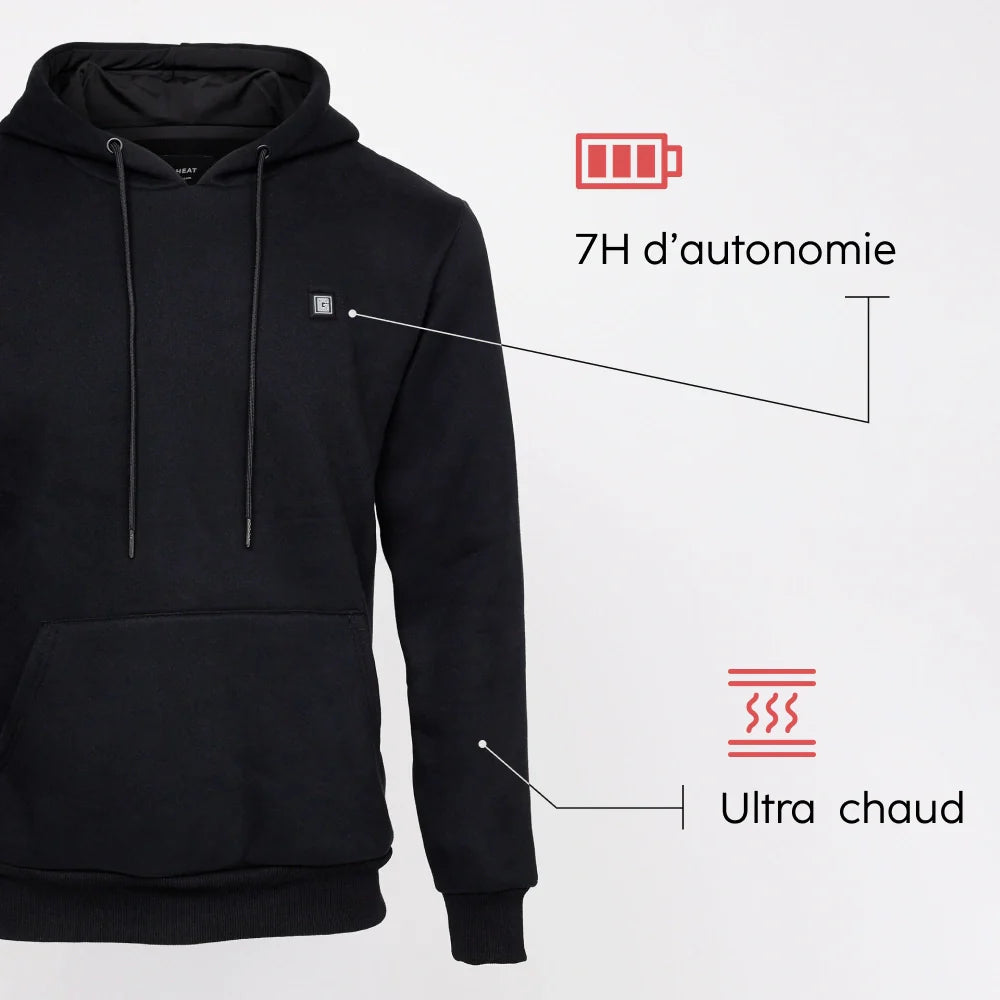 sweat chauffant à capuche avec batterie
