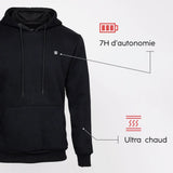 sweat chauffant à capuche avec batterie