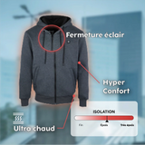Sweat chauffant zippé avec batterie