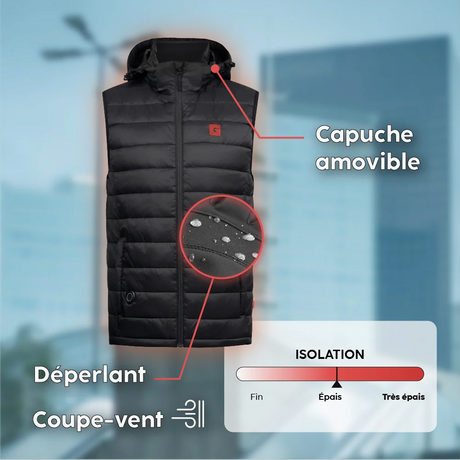 Doudoune chauffante homme sans manches EVO avec batterie