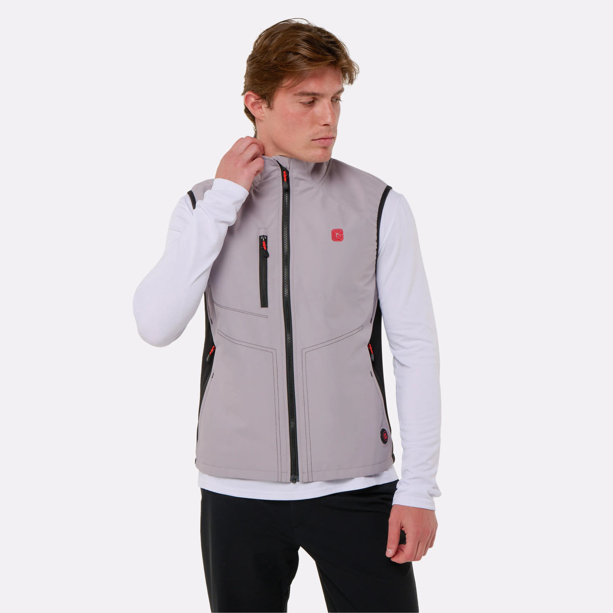 Gilet chauffant sport Homme gris avec batterie