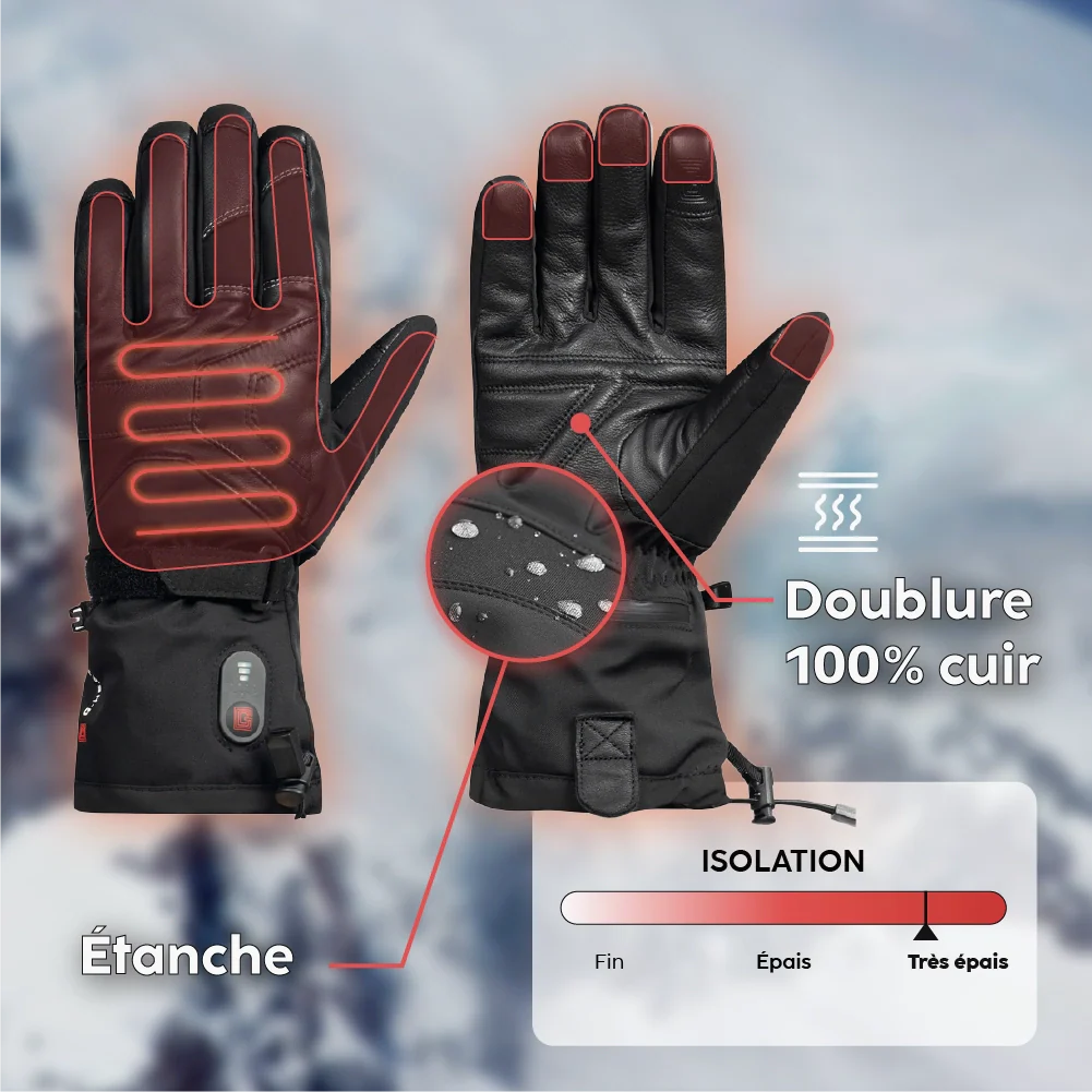 Gants de ski chauffants EVO-3 avec batterie