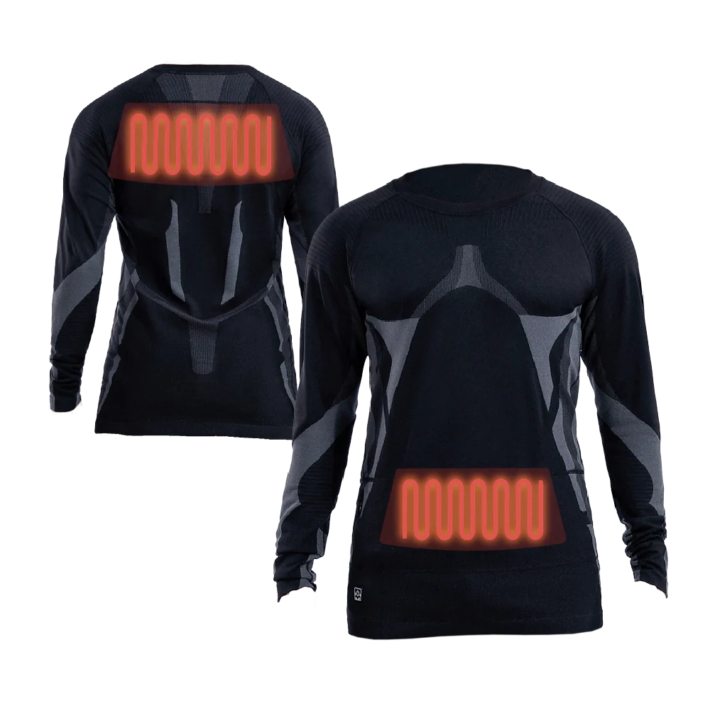 T-shirt seamless chauffant Manches Longues avec batterie
