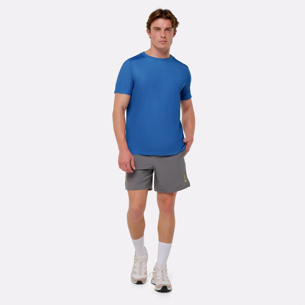 T-shirt rafraîchissant sport bleu pour homme de face