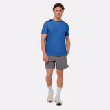 T-shirt rafraîchissant sport bleu pour homme de face