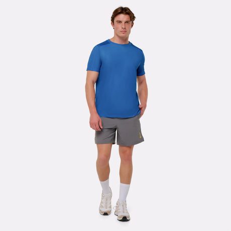T-shirt rafraîchissant sport bleu pour homme de face