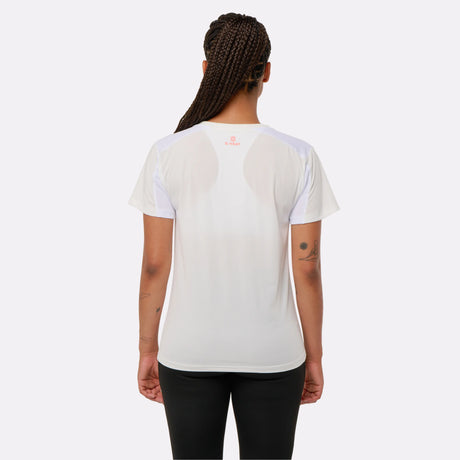 T-shirt rafraîchissant sport blanc pour femme de dos