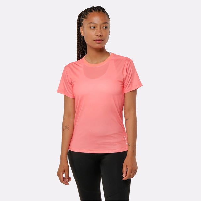 T-shirt rafraîchissant sport corail pour femme de face