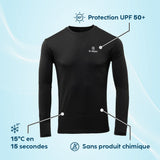 T-shirt rafraîchissant manches longues Anti UV Homme ORANGE